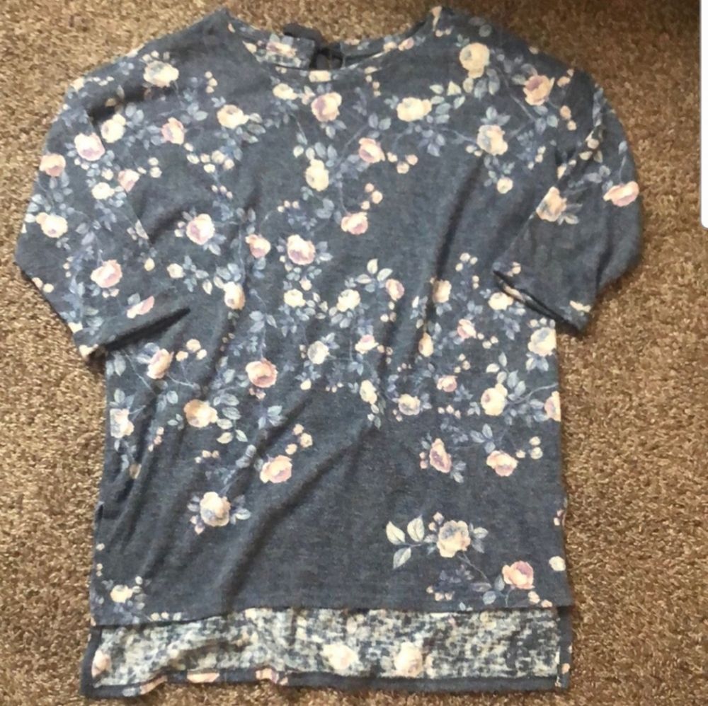 LC Lauren Conrad Runway Floral Tie Back Top